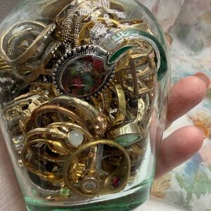 Vintage Recycled Jar of Rings